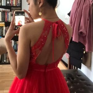 Back of Red Dress